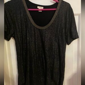 J Crew Shimmery short sleeve cotton shirt